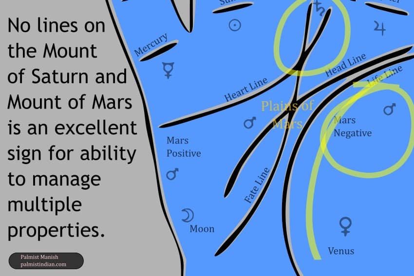 no line son mount of saturn is a good sign. the planet will function in a positive way.